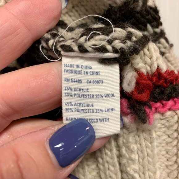 American Eagle Open Front Fringe Blanket Cardigan sz M - Picture 4 of 5